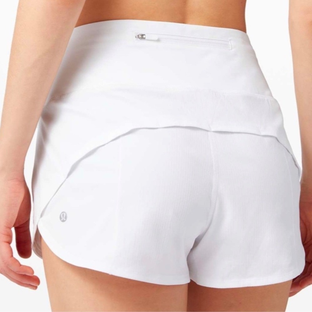 Lululemon Speed Up Short High-Rise 2.5" Womens 6 White Excellent Running Shorts